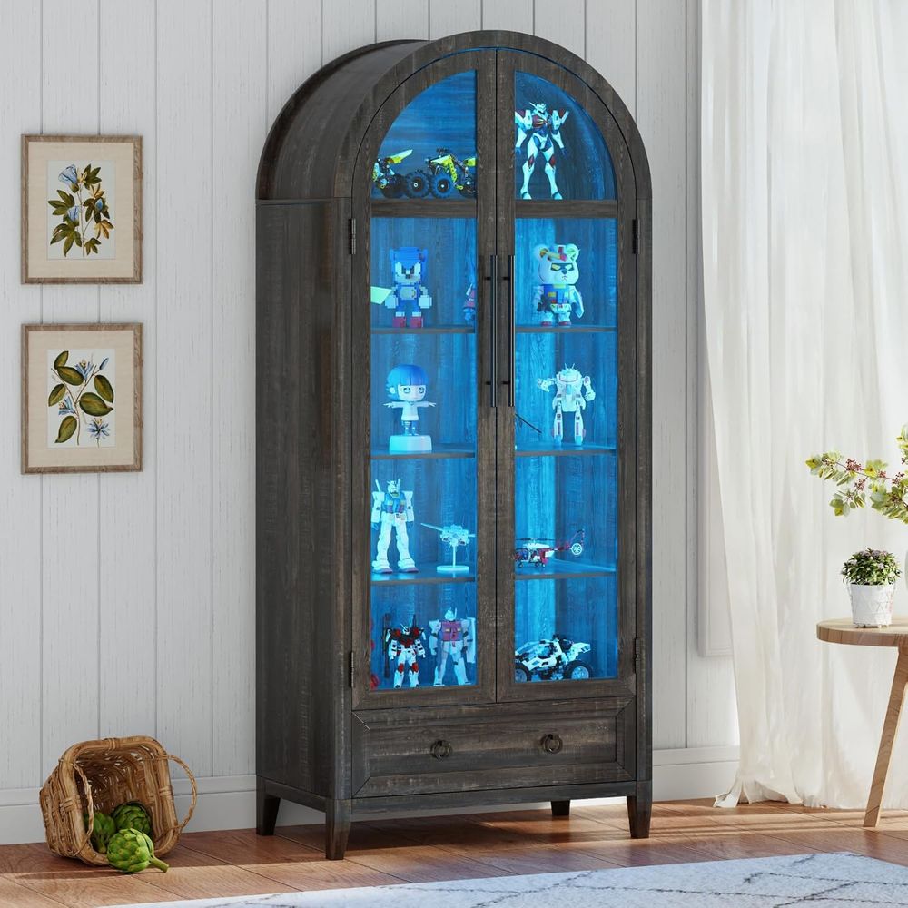 Glass Cabinet Display - Lemari Pajangan Kaca Lengkung 73 dengan