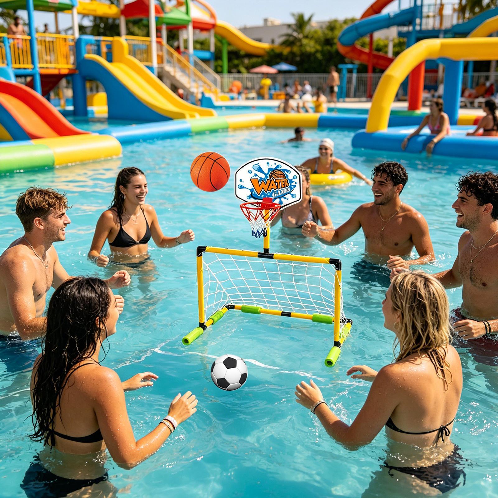 Basketball Arcade Game - Ring Basket Kolam Renang 2-in-1 Set