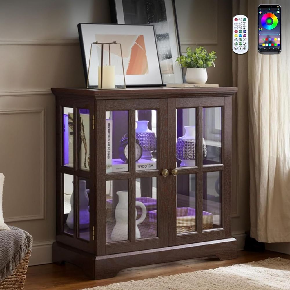 Glass Cabinet Display - 32 Lemari Pajangan LED Tinggi dengan