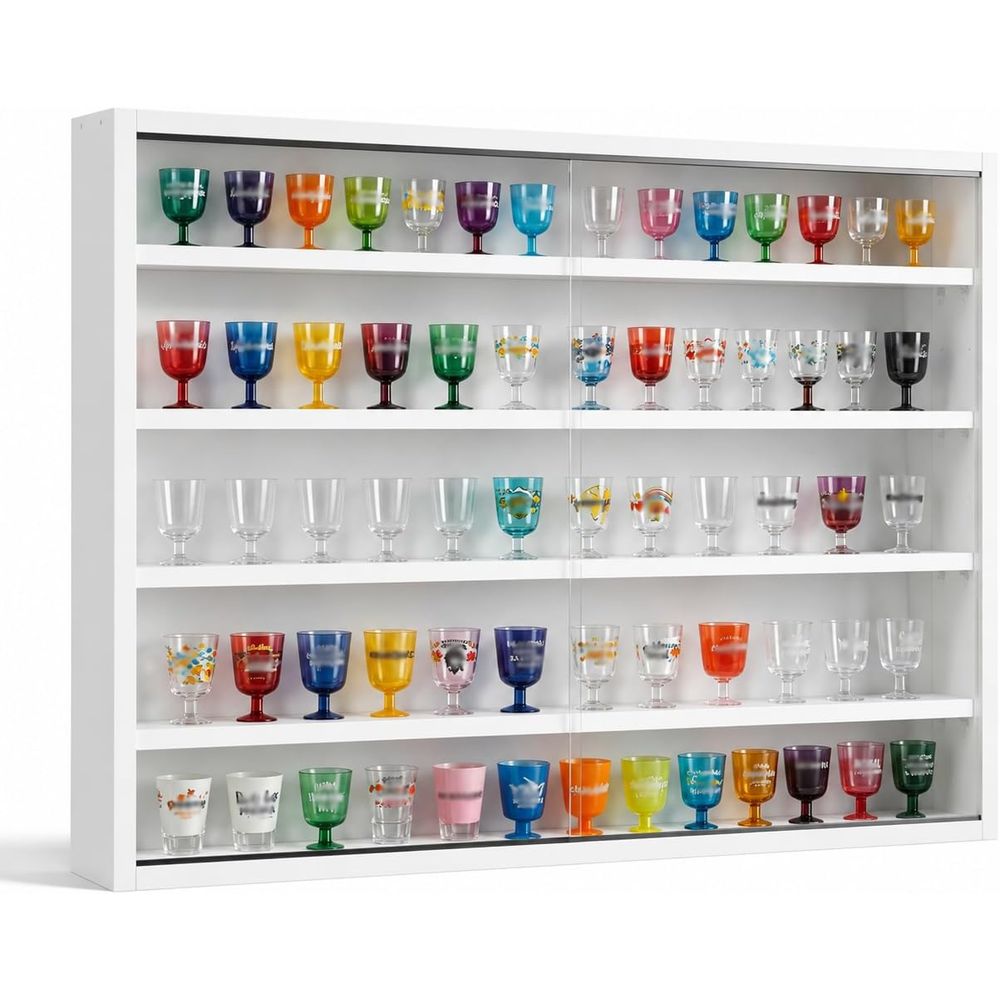 Glass Cabinet Display - Rak Gelas Minuman 5 Tingkat yang