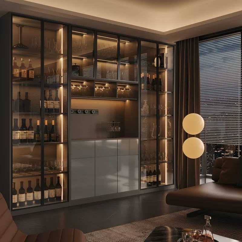 Lemari anggur Italia mewah min - Glass Cabinet Display ulasan dan harga
