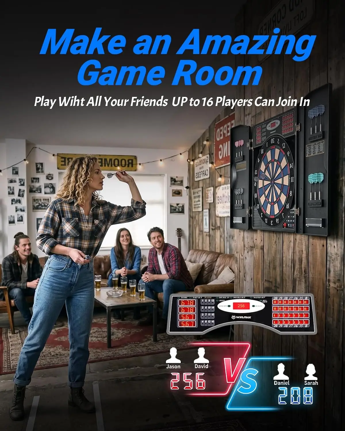 Set Kabinet Papan Dart Elektro - Electronic Dartboard Cabinet ulasan dan harga
