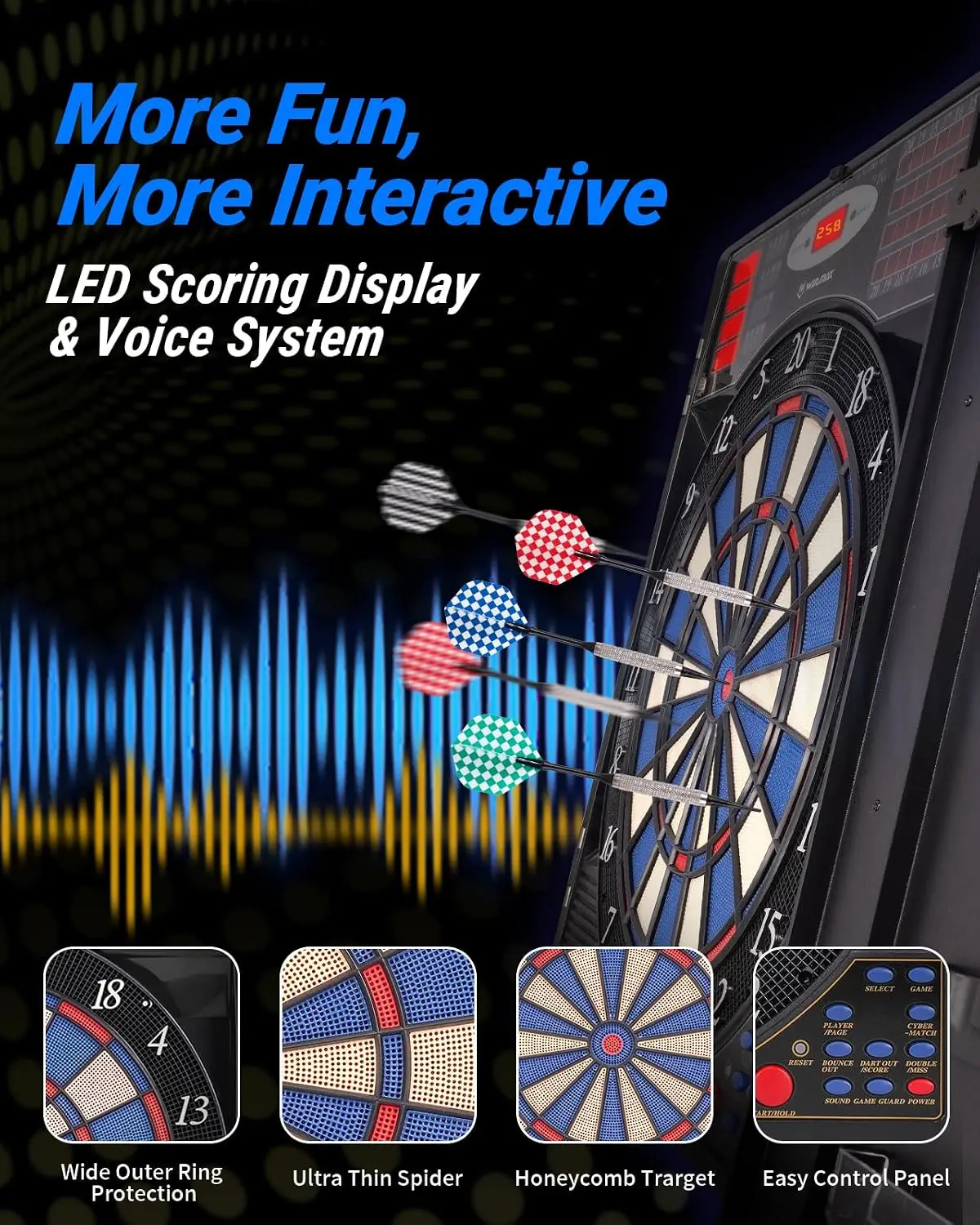 Set Kabinet Papan Dart Elektro - Electronic Dartboard Cabinet ulasan dan harga