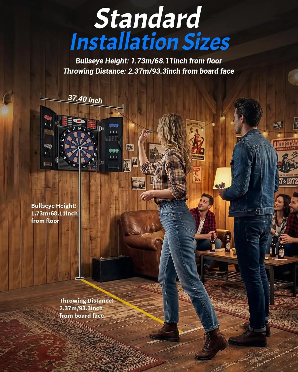 Set Kabinet Papan Dart Elektro - Electronic Dartboard Cabinet ulasan dan harga