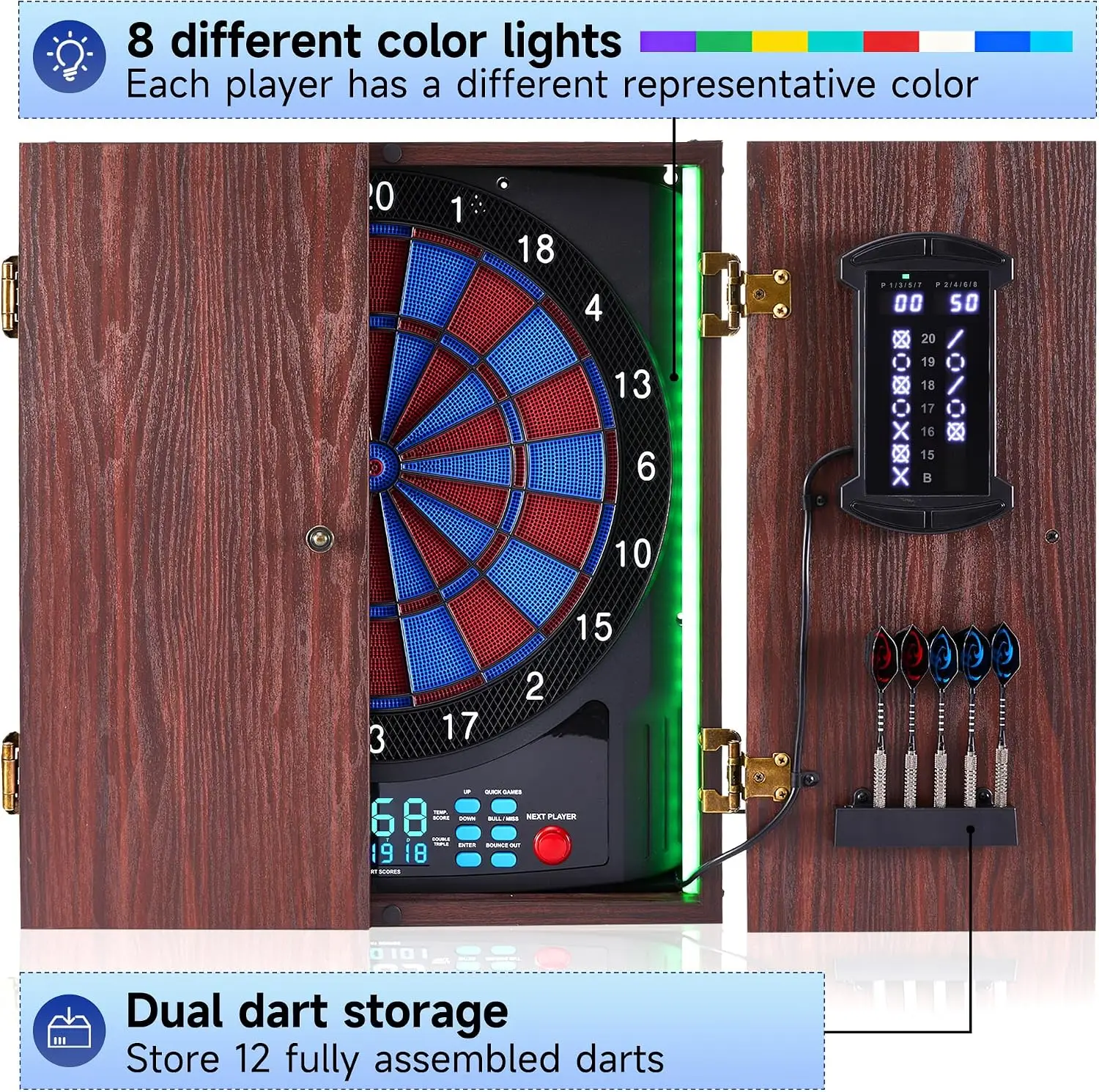 Kabinet Papan Dart Elektronik  - Electronic Dartboard Cabinet ulasan dan harga