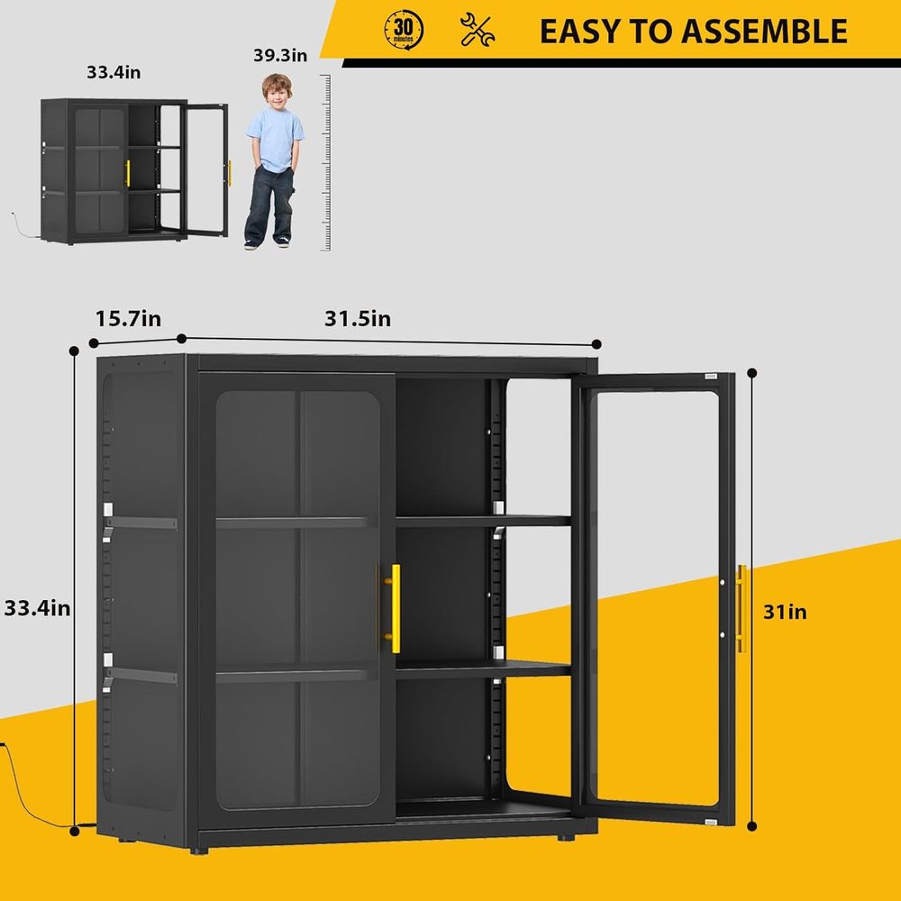 Lemari Pajang Kaca Tinggi 34 d - Glass Cabinet Display ulasan dan harga