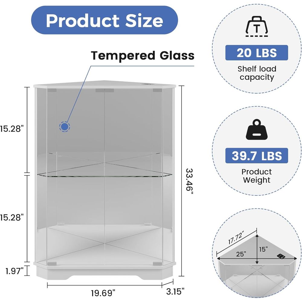 Lemari Pajangan Kaca 2 Tingkat - Glass Cabinet Display ulasan dan harga
