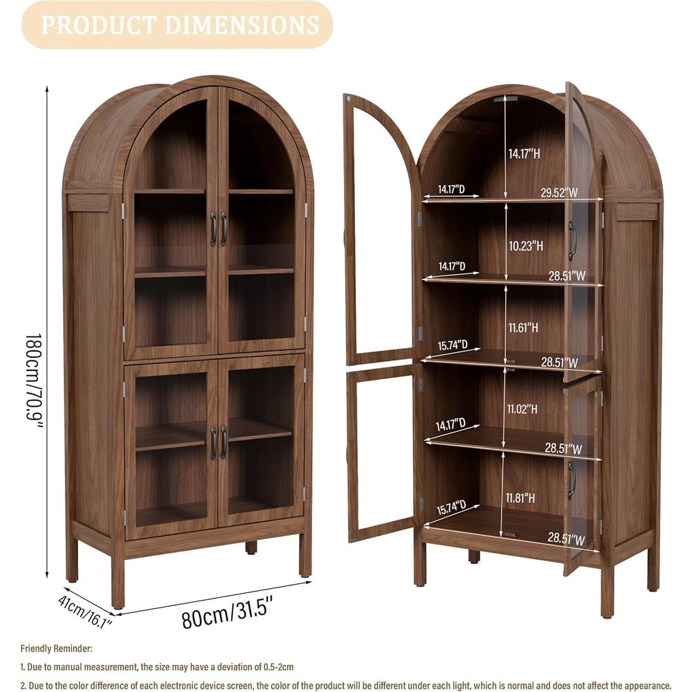 Lemari pajangan akrilik walnut - Glass Cabinet Display ulasan dan harga