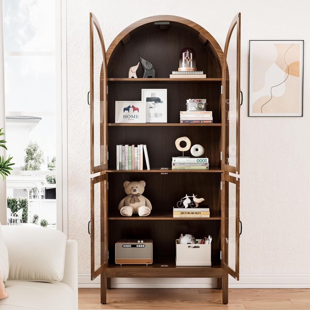 Lemari pajangan akrilik walnut - Glass Cabinet Display ulasan dan harga