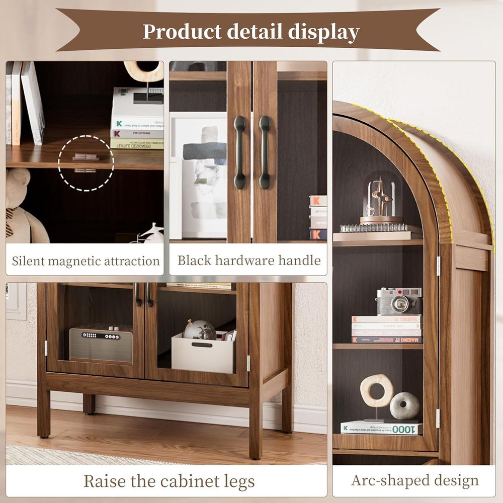 Lemari pajangan akrilik walnut - Glass Cabinet Display ulasan dan harga