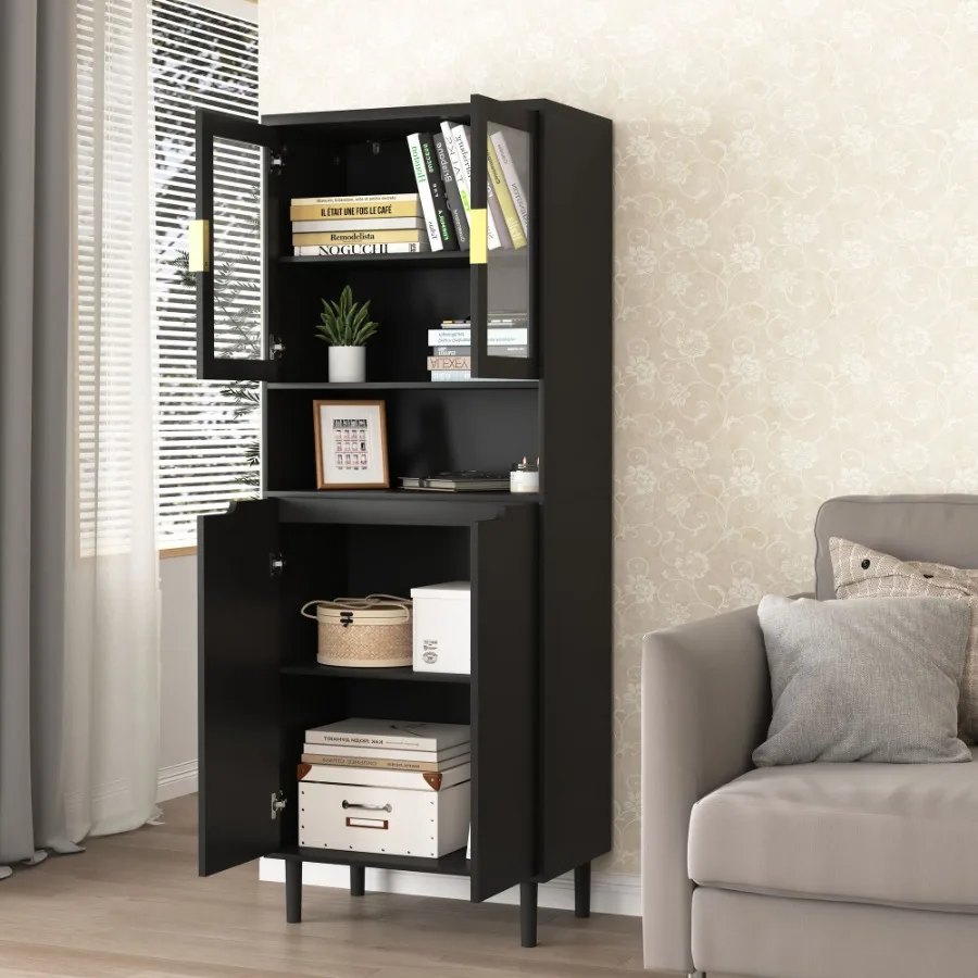 Rak Buku Tinggi dengan 2 Pintu - Glass Cabinet Display ulasan dan harga