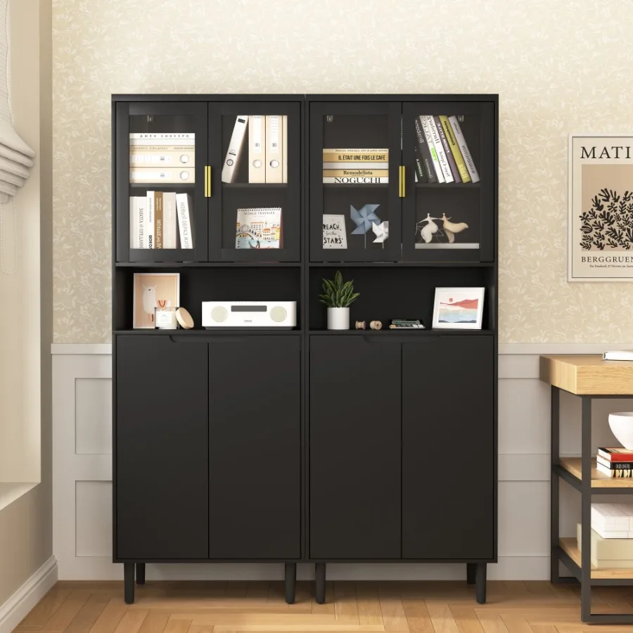 Rak Buku Tinggi dengan 2 Pintu - Glass Cabinet Display ulasan dan harga