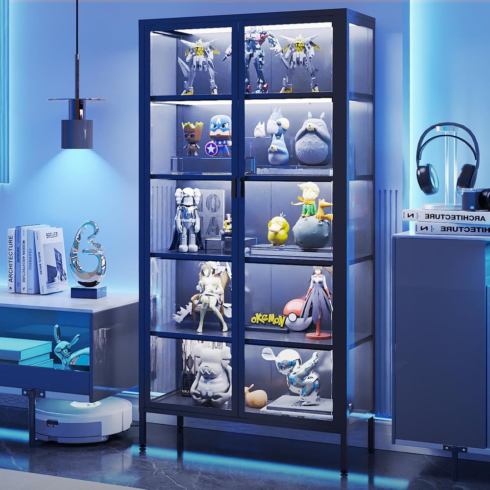 Lemari Pajang Kaca Tinggi 71 d - Glass Cabinet Display ulasan dan harga