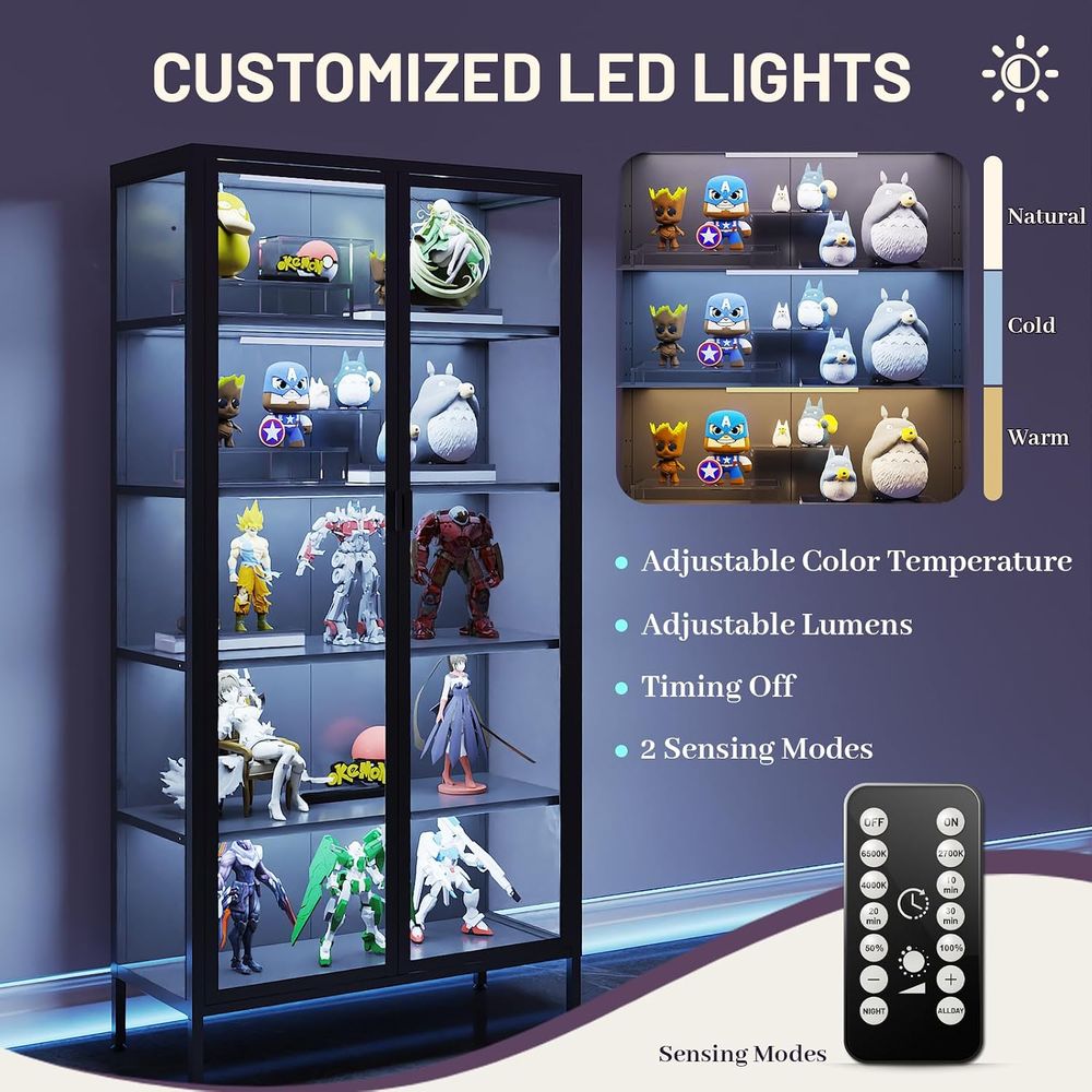 Lemari Pajang Kaca Tinggi 71 d - Glass Cabinet Display ulasan dan harga