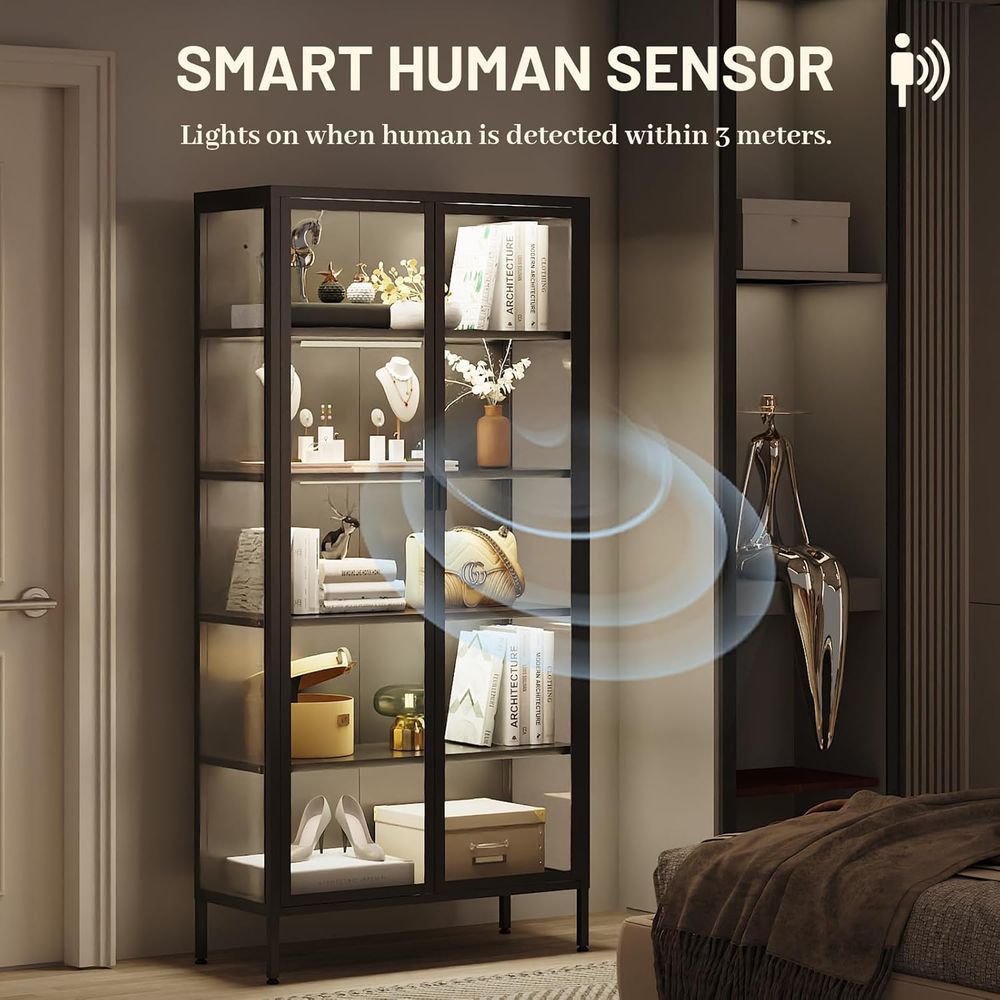 Lemari Pajang Kaca Tinggi 71 d - Glass Cabinet Display ulasan dan harga