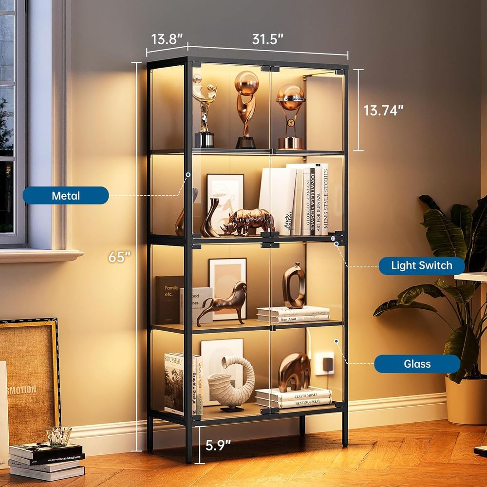 Lemari pajangan kaca dengan 65 - Glass Cabinet Display ulasan dan harga