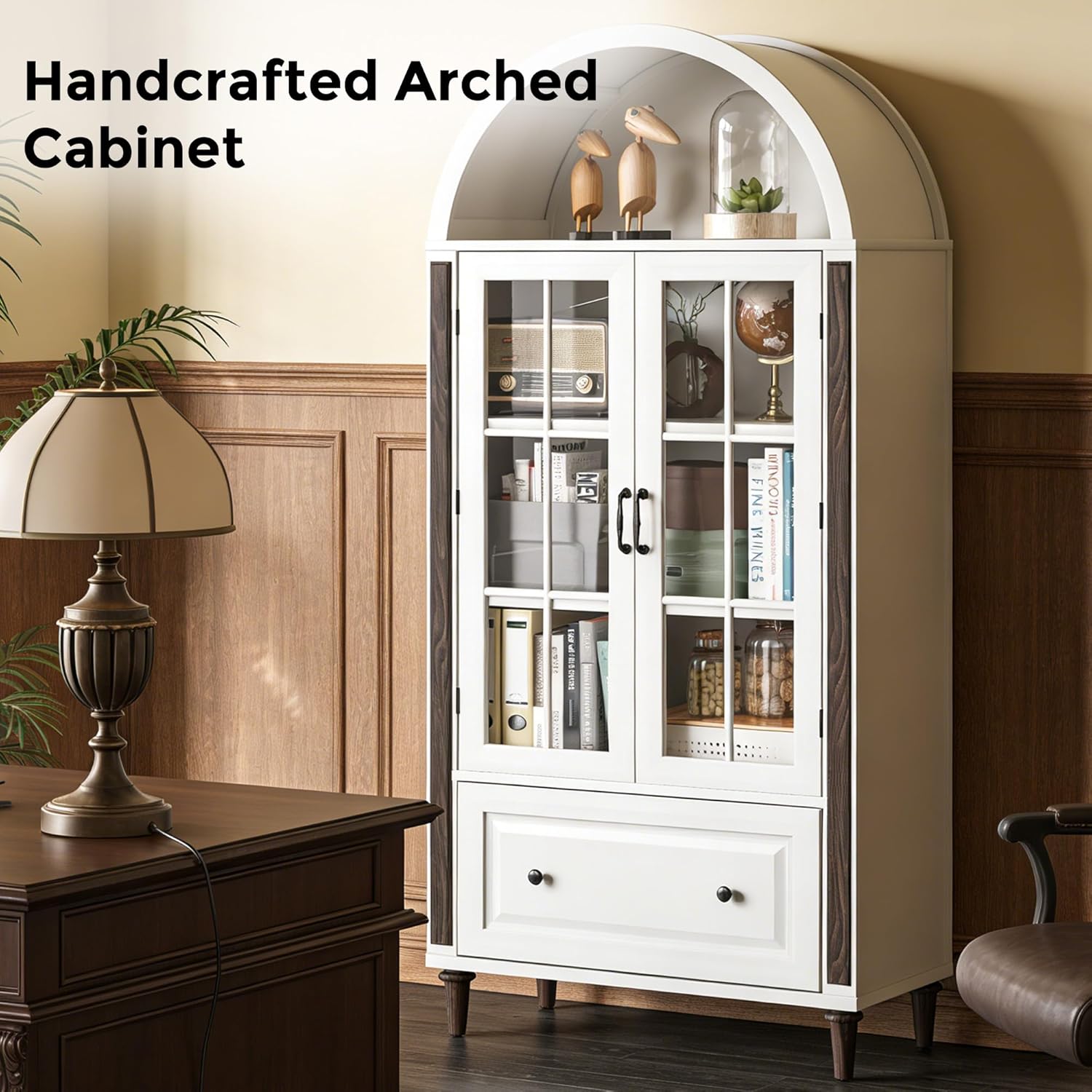 Rak Buku Lengkung Buatan Tanga - Glass Cabinet Display ulasan dan harga