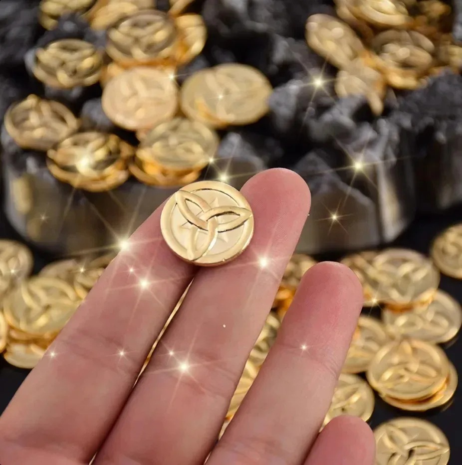 10 Buah Koin Emas Mora Genshin - Arcade Game Coin ulasan dan harga