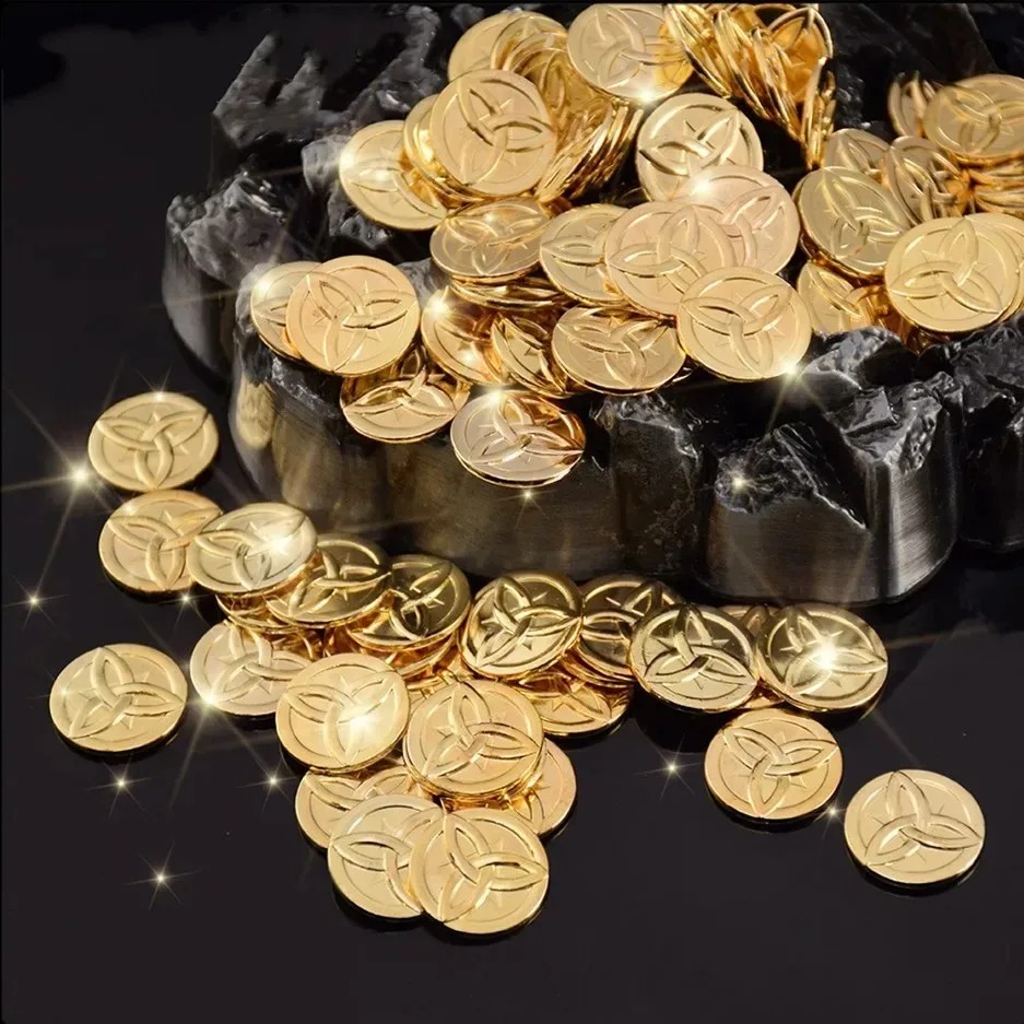 10 Buah Koin Emas Mora Genshin - Arcade Game Coin ulasan dan harga