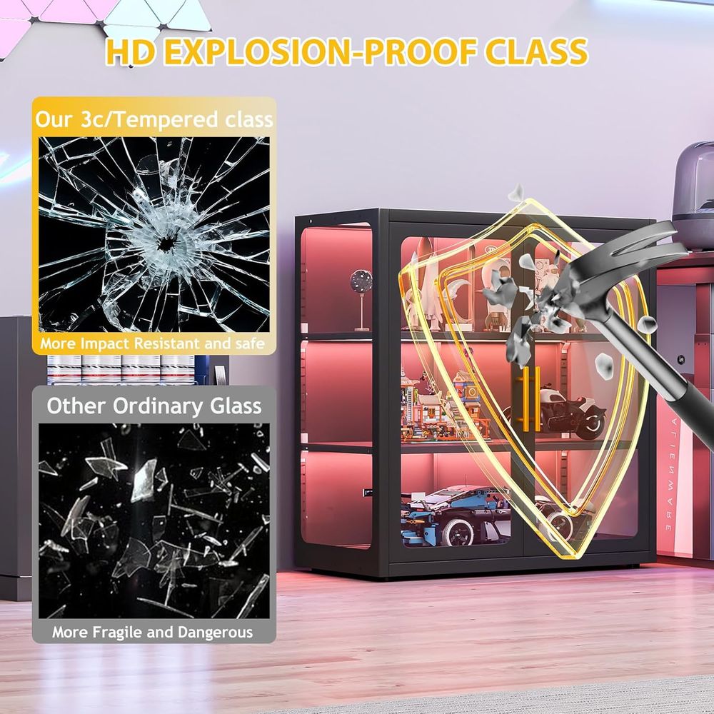 Lemari Pajang Kaca Tinggi 34 d - Glass Cabinet Display ulasan dan harga