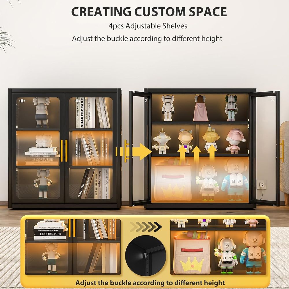 Lemari Pajang Kaca Tinggi 34 d - Glass Cabinet Display ulasan dan harga