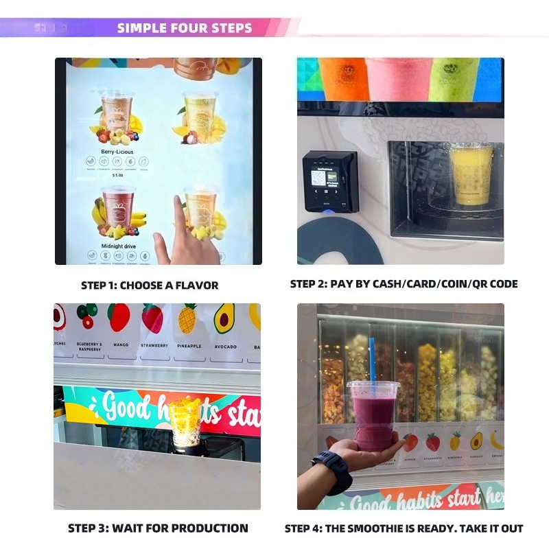 Mesin Penjual Smoothie Otomati - Vending Machine Qr Code ulasan dan harga