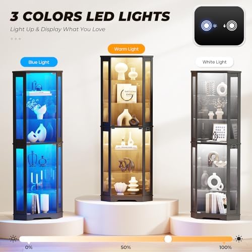 Lemari Pajangan Sudut 71 inci  - Glass Cabinet Display ulasan dan harga